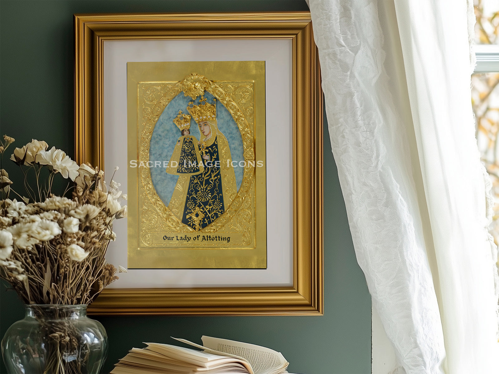 Our Lady of Altötting Golden Icon Print