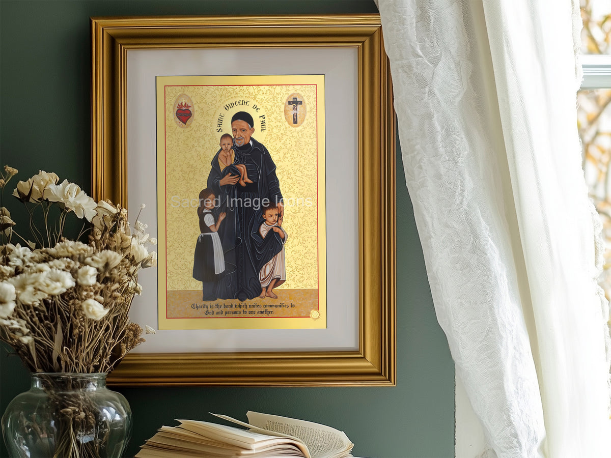 Saint Vincent de Paul Icon Print