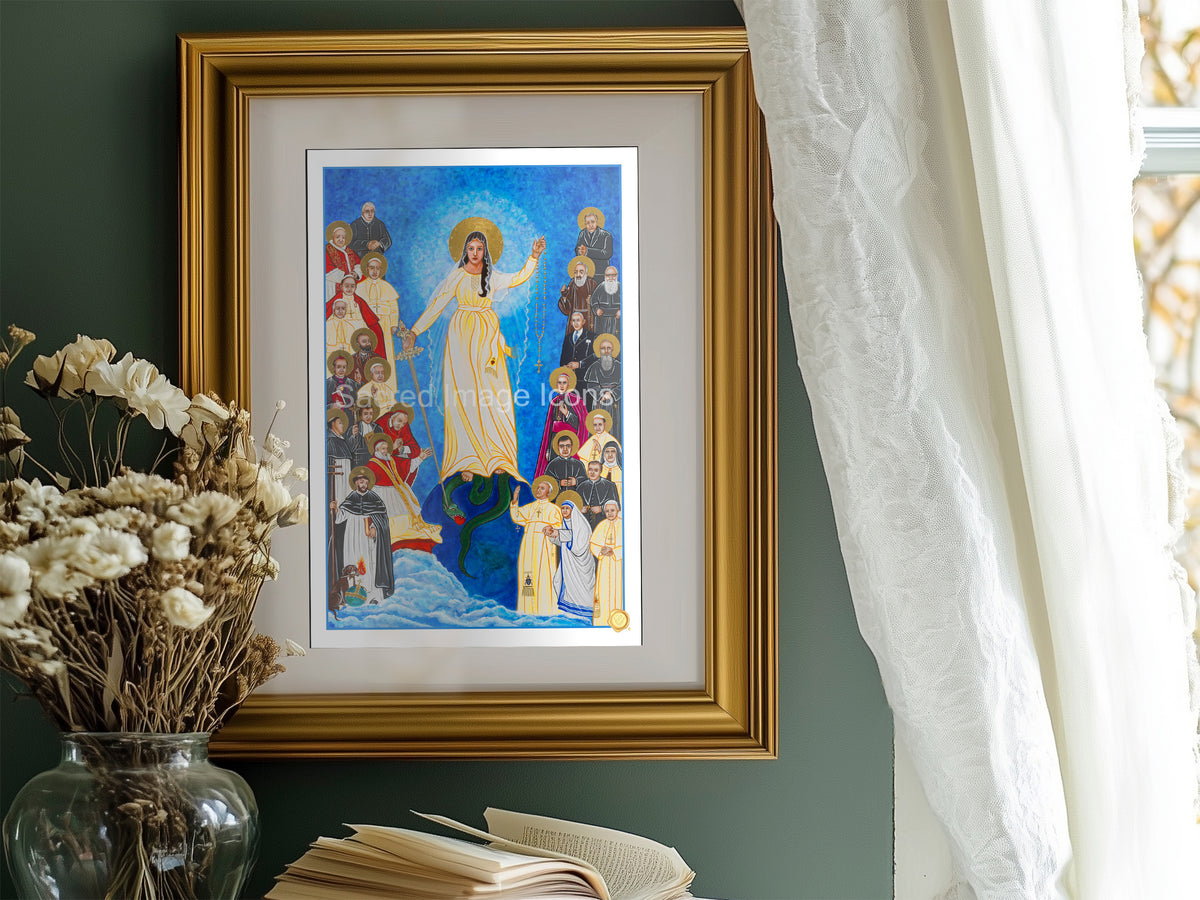 Champions of the Rosary / Our Lady of the Rosary Icon Print
