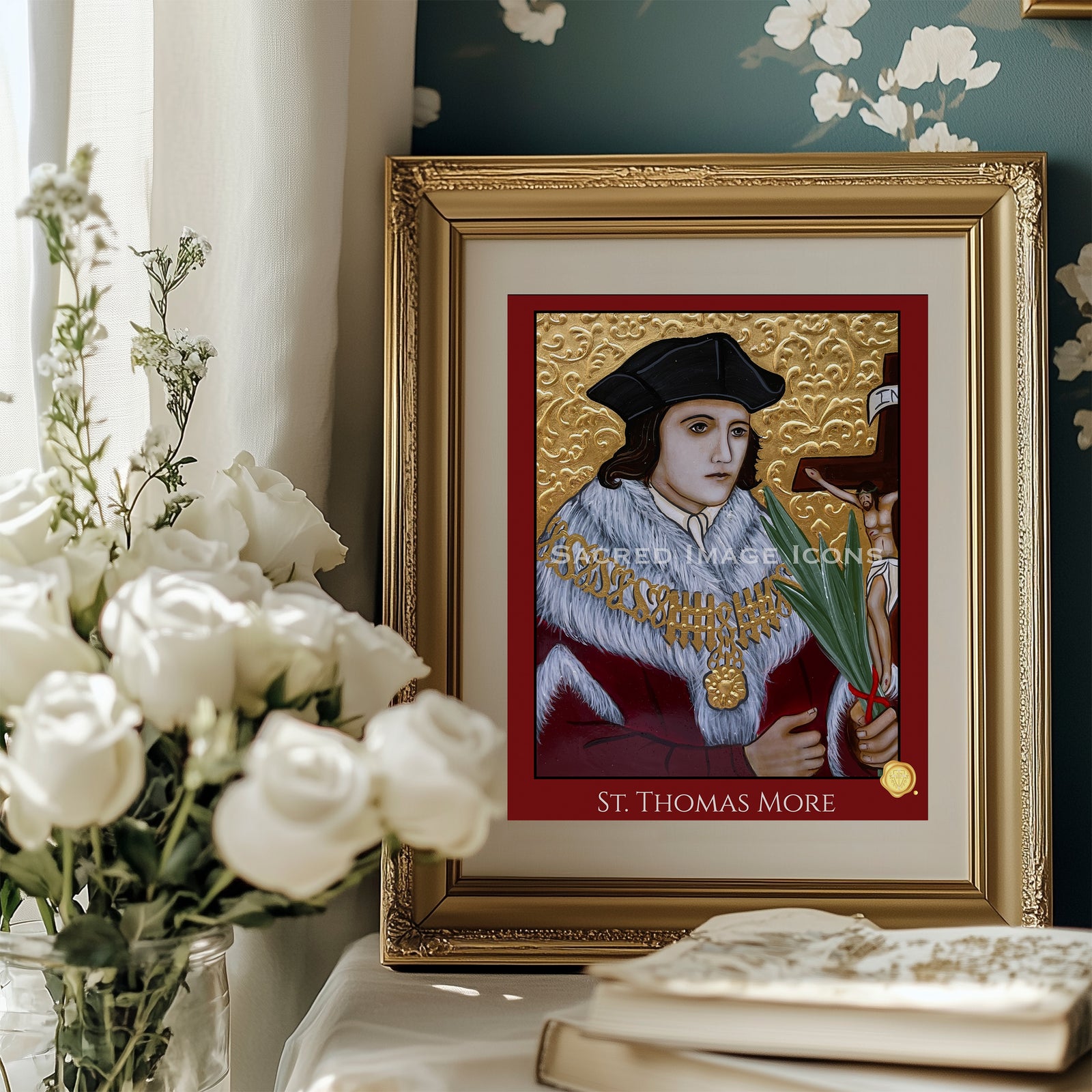 Saint Thomas More Icon Print