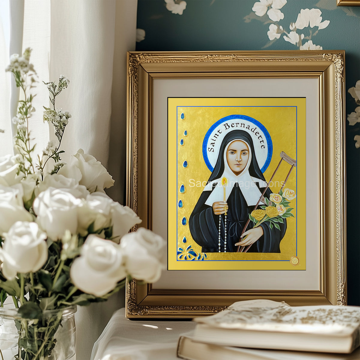 Saint Bernadette Icon Print
