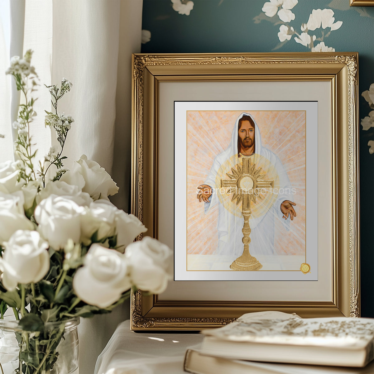 Jesus in the Eucharist Icon Print