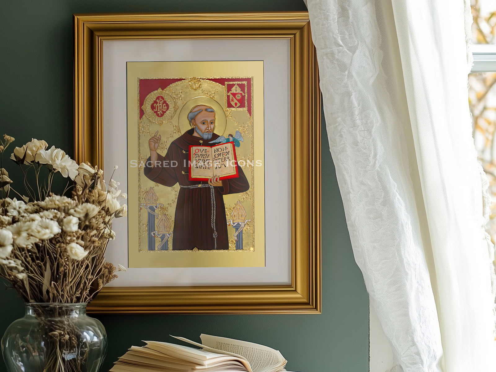 Saint Bernadine Icon Print