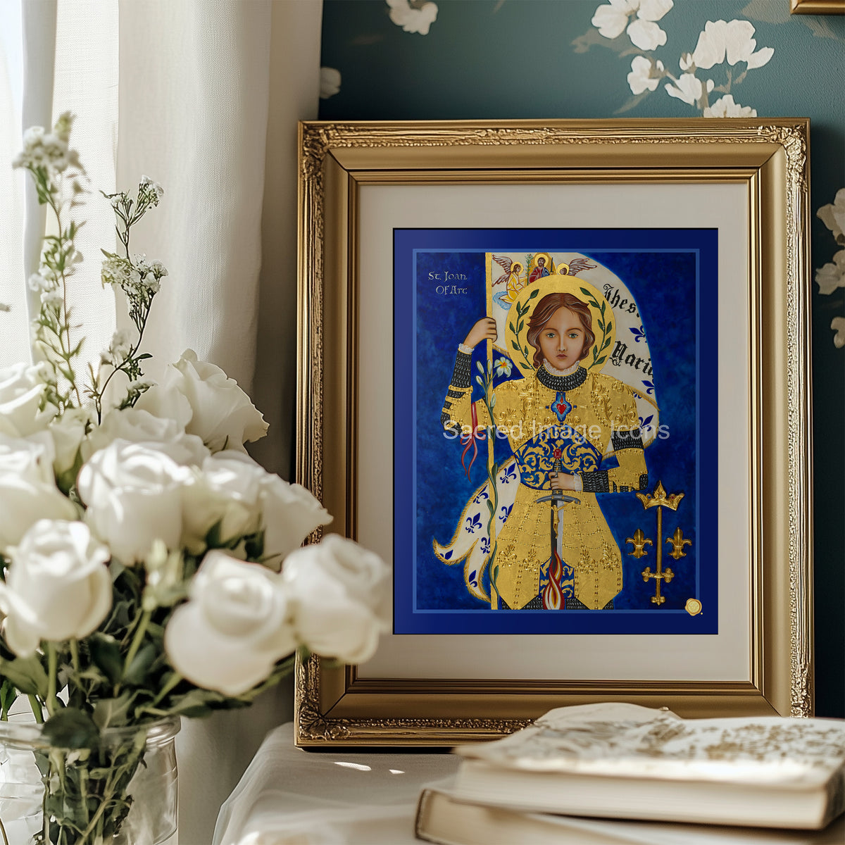 Saint Joan of Arc Icon Print and Framed Print