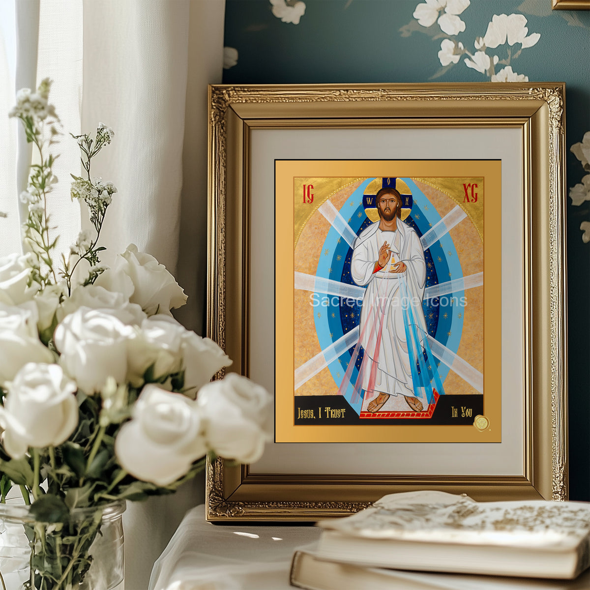 Divine Mercy Byzantine Icon Print and Framed Print