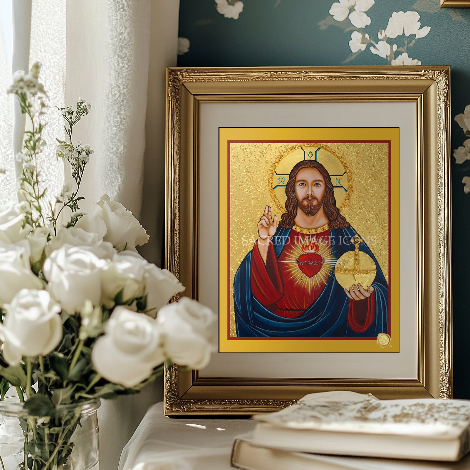 Sacred Heart of Jesus — Consecration Icon Print