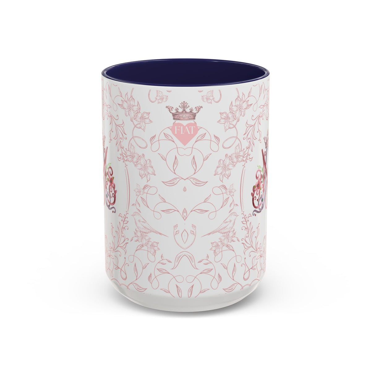 Ave Maria Pink Floral Prayer Coffee Mug