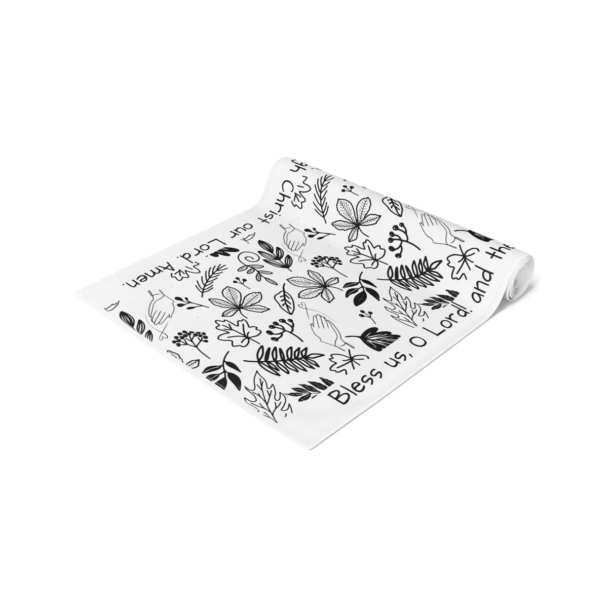 Bless Us O Lord and These Thy Gifts - Table Runner in Cotton or Poly