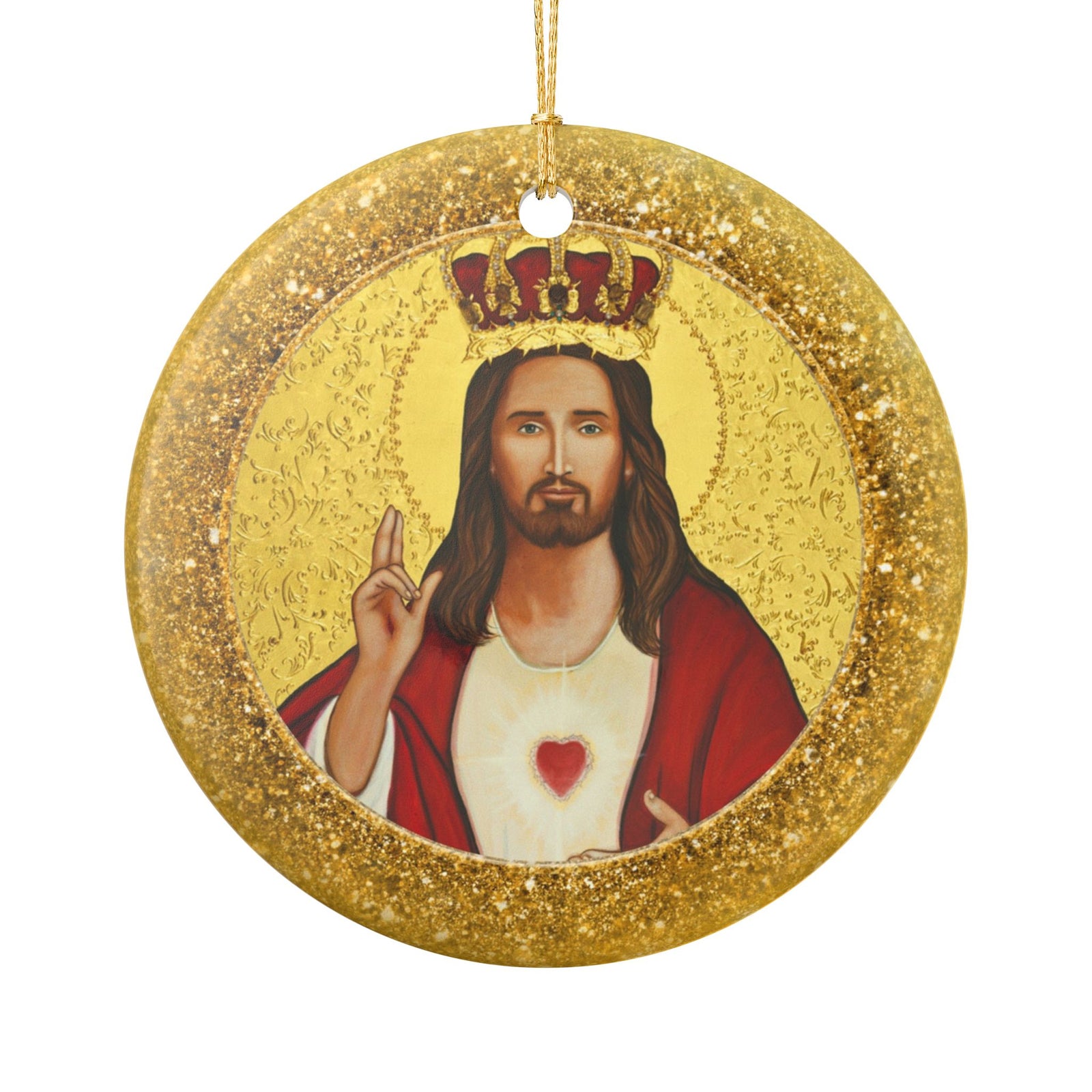 Jesus Christ Ceramic Christmas Ornament