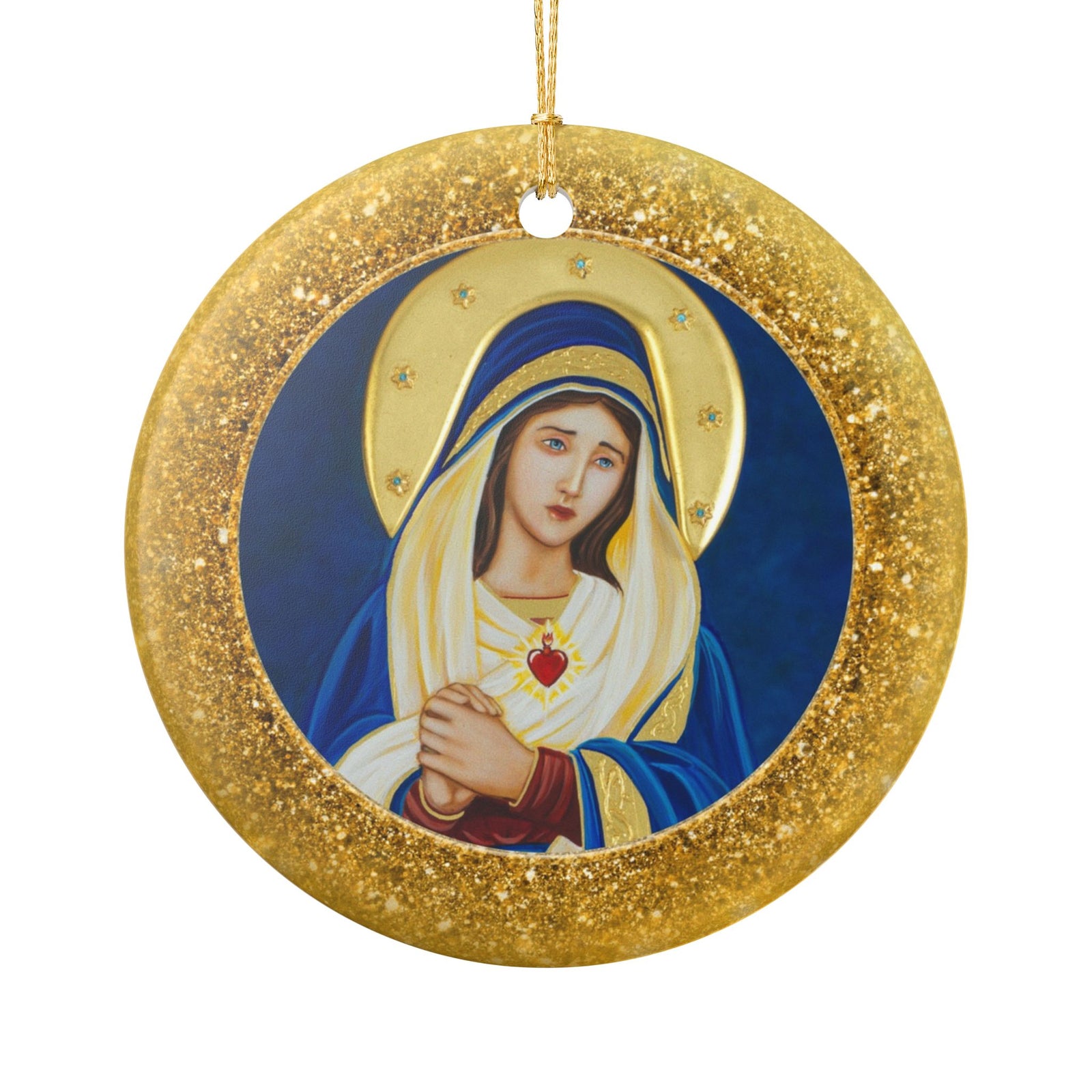 Our Lady of Sorrows Ceramic Christmas Ornament