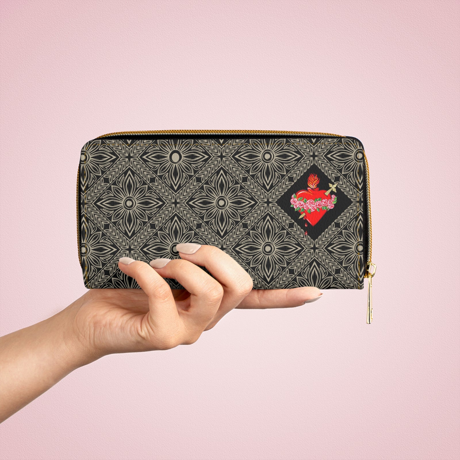 Immaculate Heart of Mary Zipper Wallet (Vegan Leather)