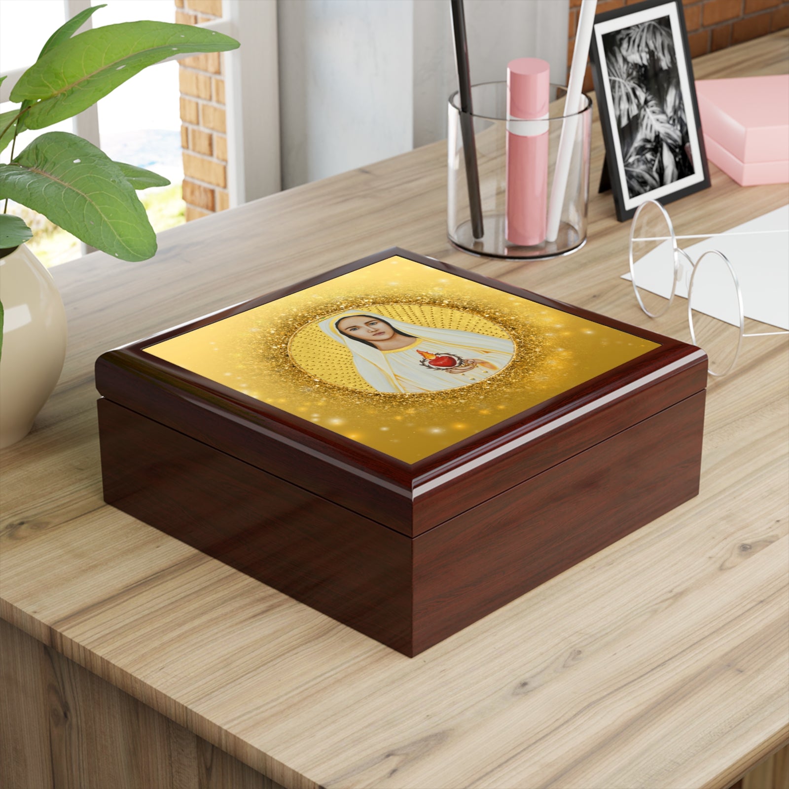 Rosary and Jewelry Box with Our Lady of Fatima