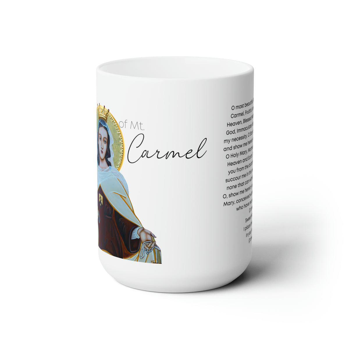 Our Lady of Mt. Carmel Prayer Mug 15oz