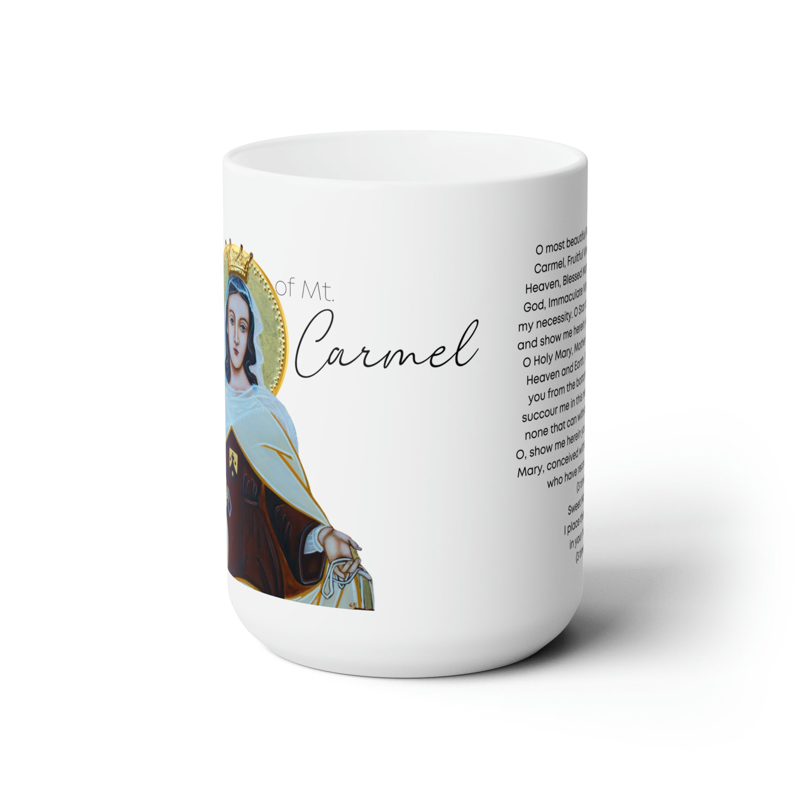 Our Lady of Mt. Carmel Prayer Mug 15oz