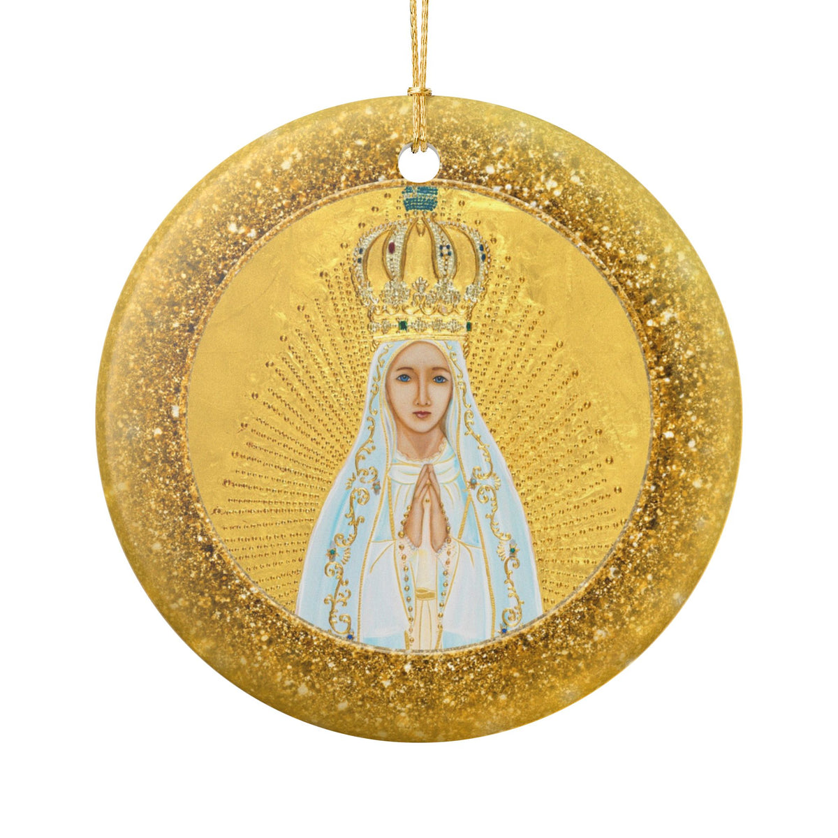 Our Lady of Fatima Ceramic Christmas Ornament