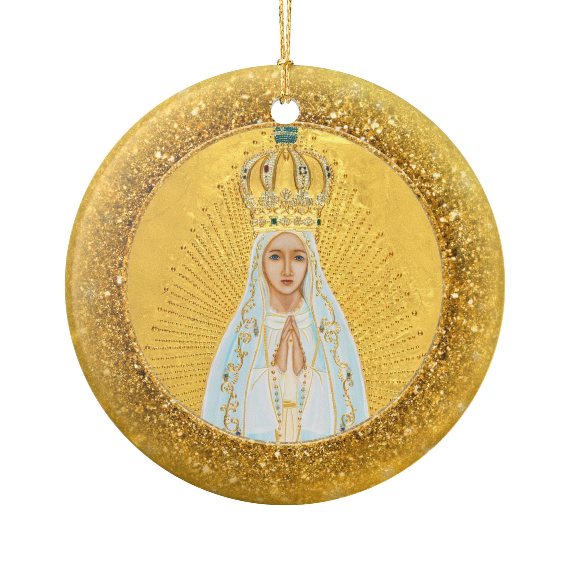 Our Lady of Fatima Ceramic Christmas Ornament
