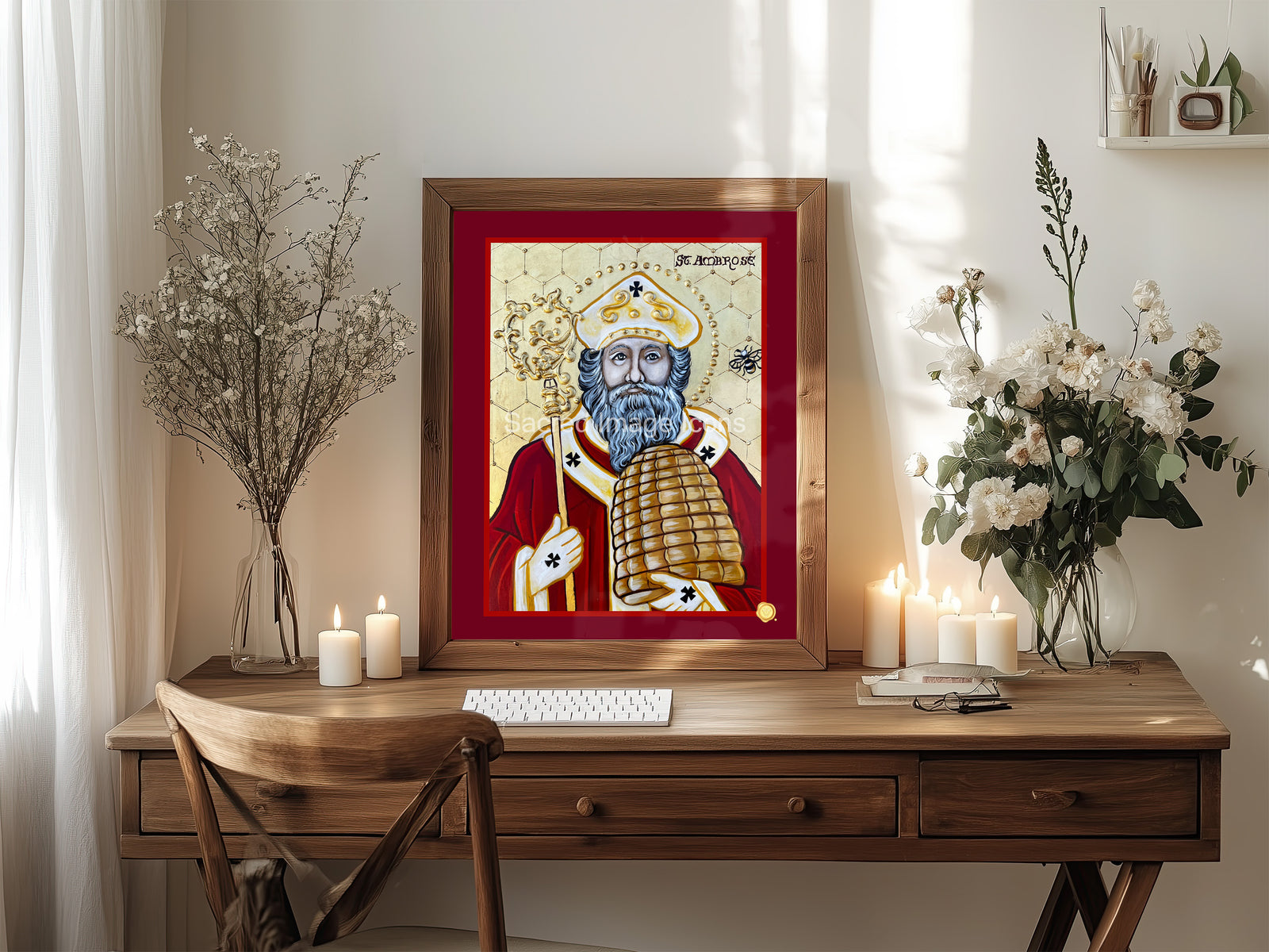 Saint Ambrose Icon Print