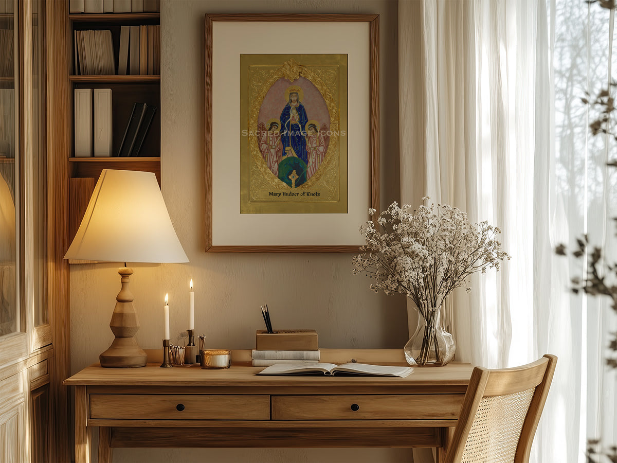 Our Lady Undoer of Knots Golden Icon Print