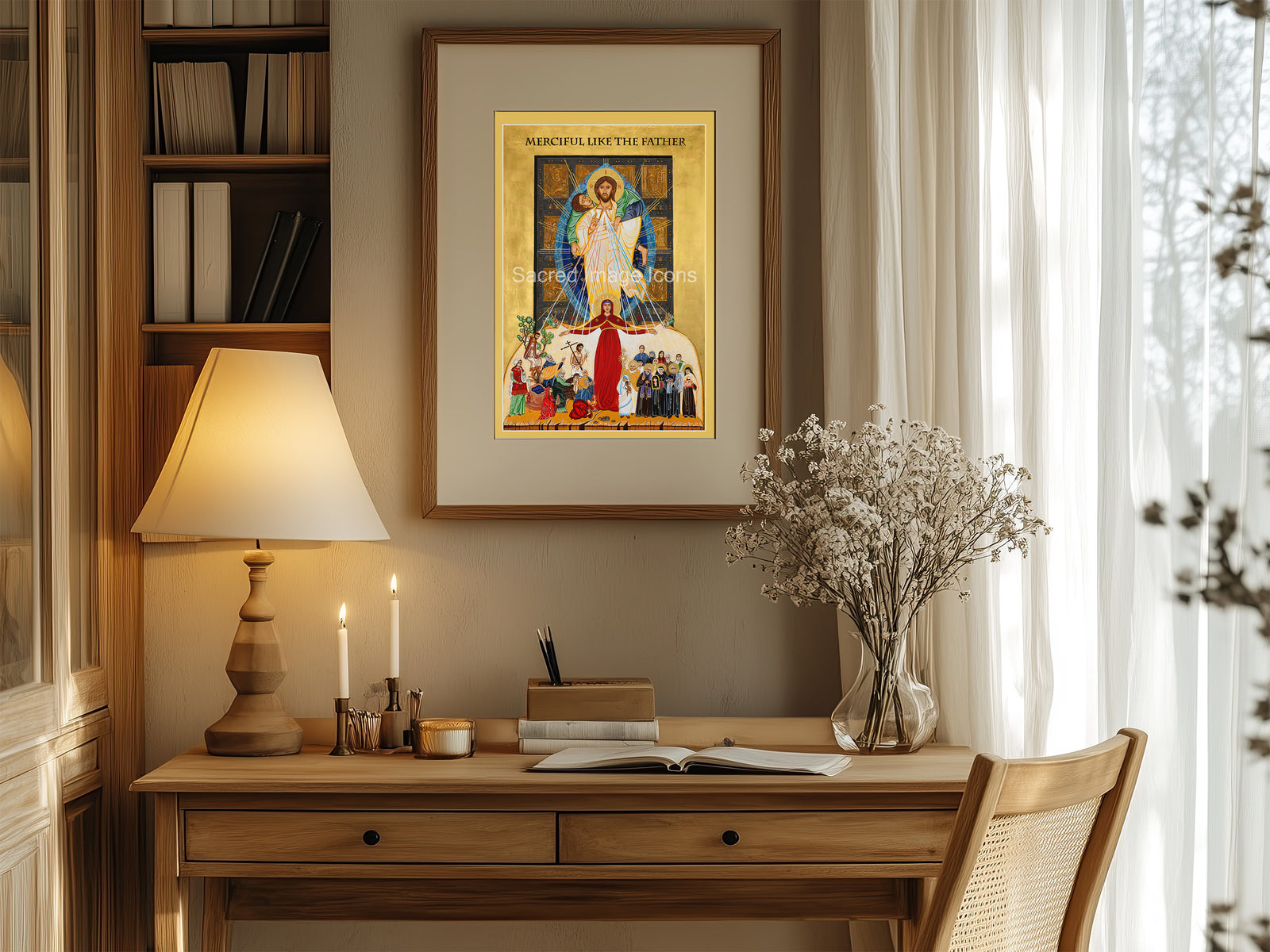 Jesus the Good Shepherd / Merciful Like the Father Icon Print