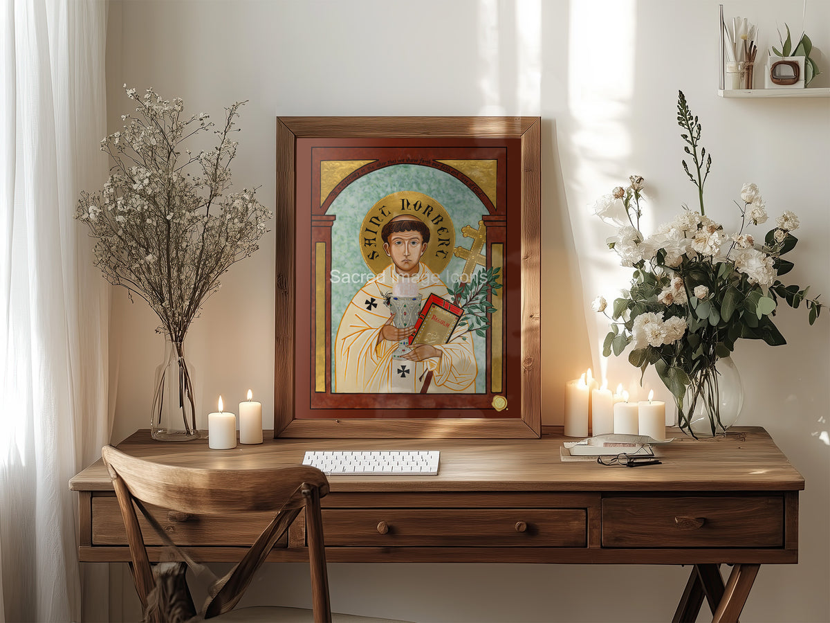 Saint Norbert Icon Print