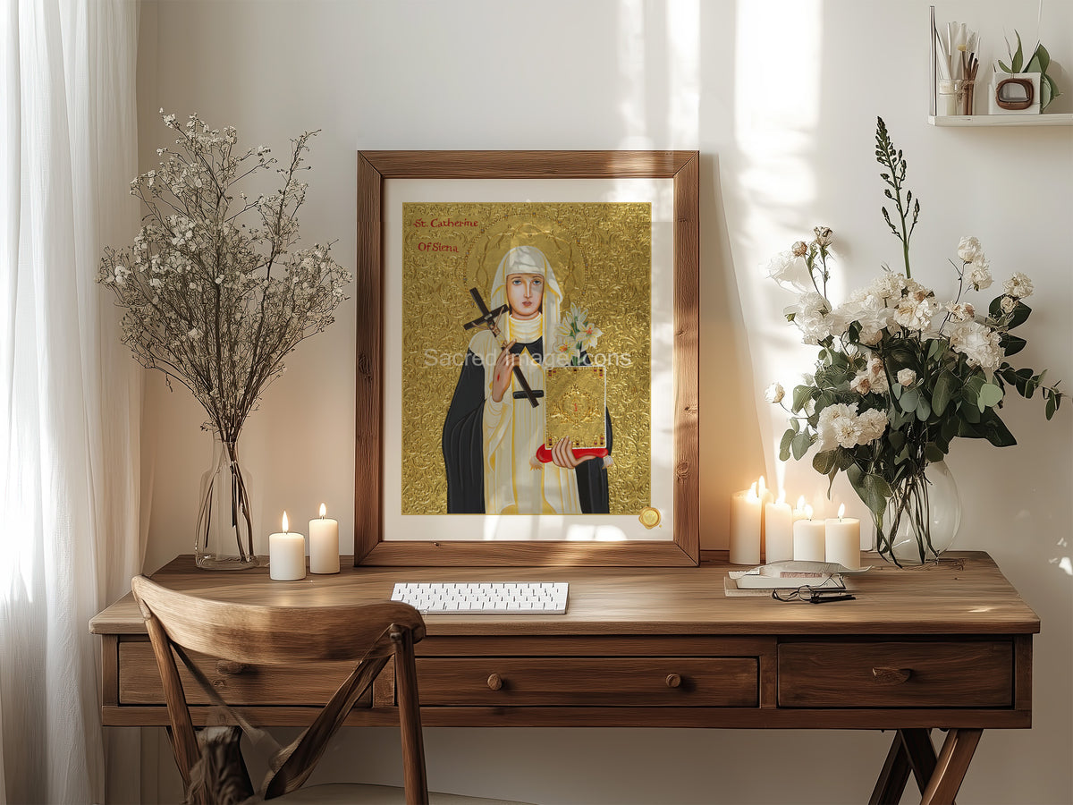 Saint Catherine of Siena Icon Print