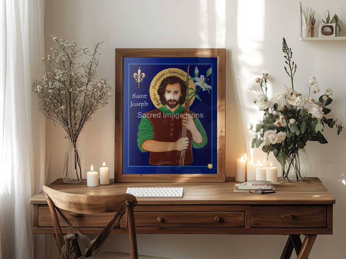 Saint Joseph Icon Print