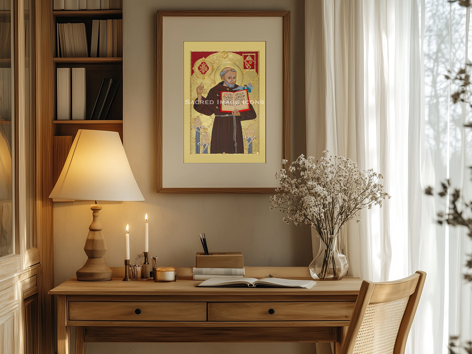 Saint Bernadine Icon Print