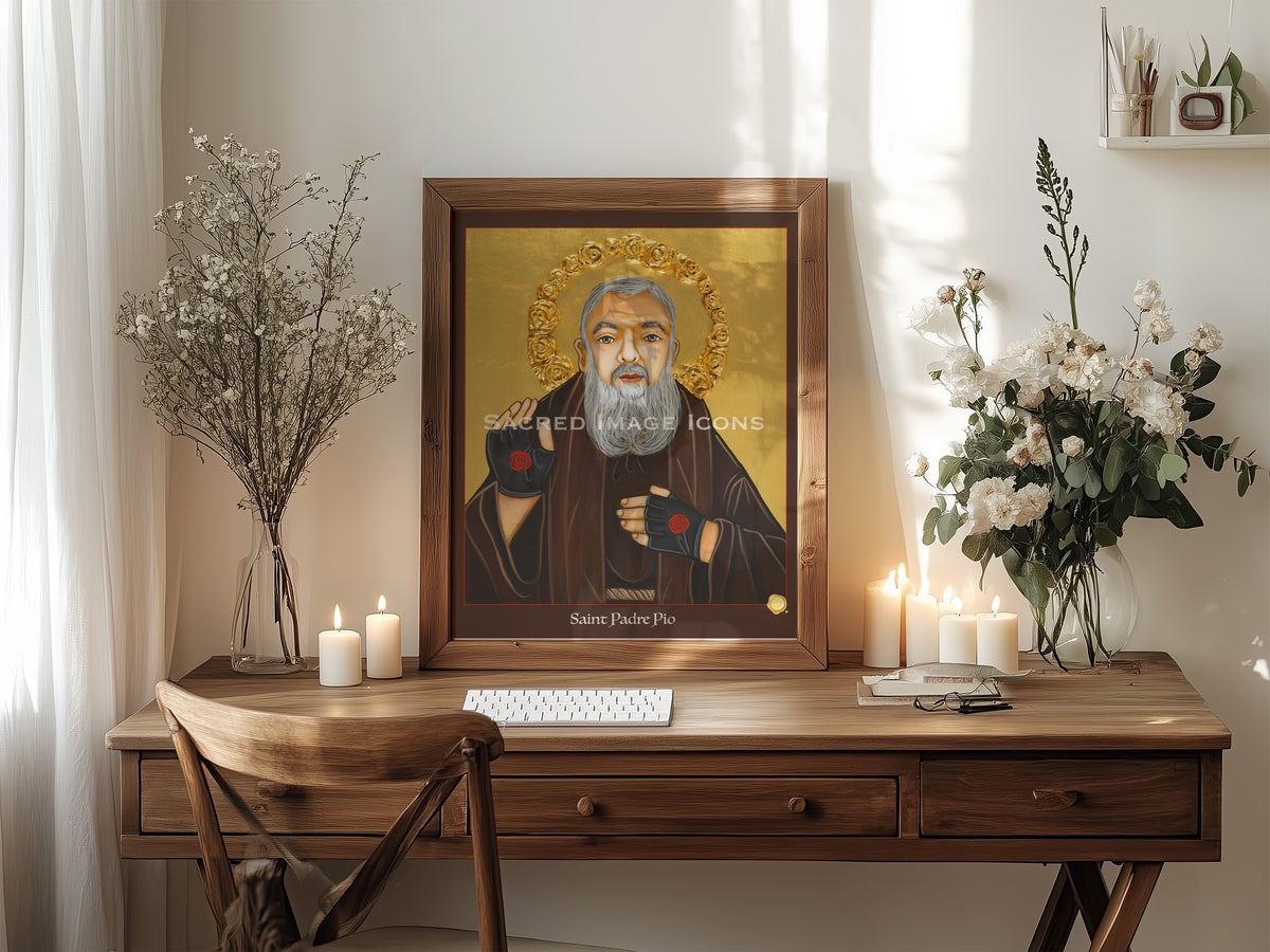 Saint Padre Pio Icon Print