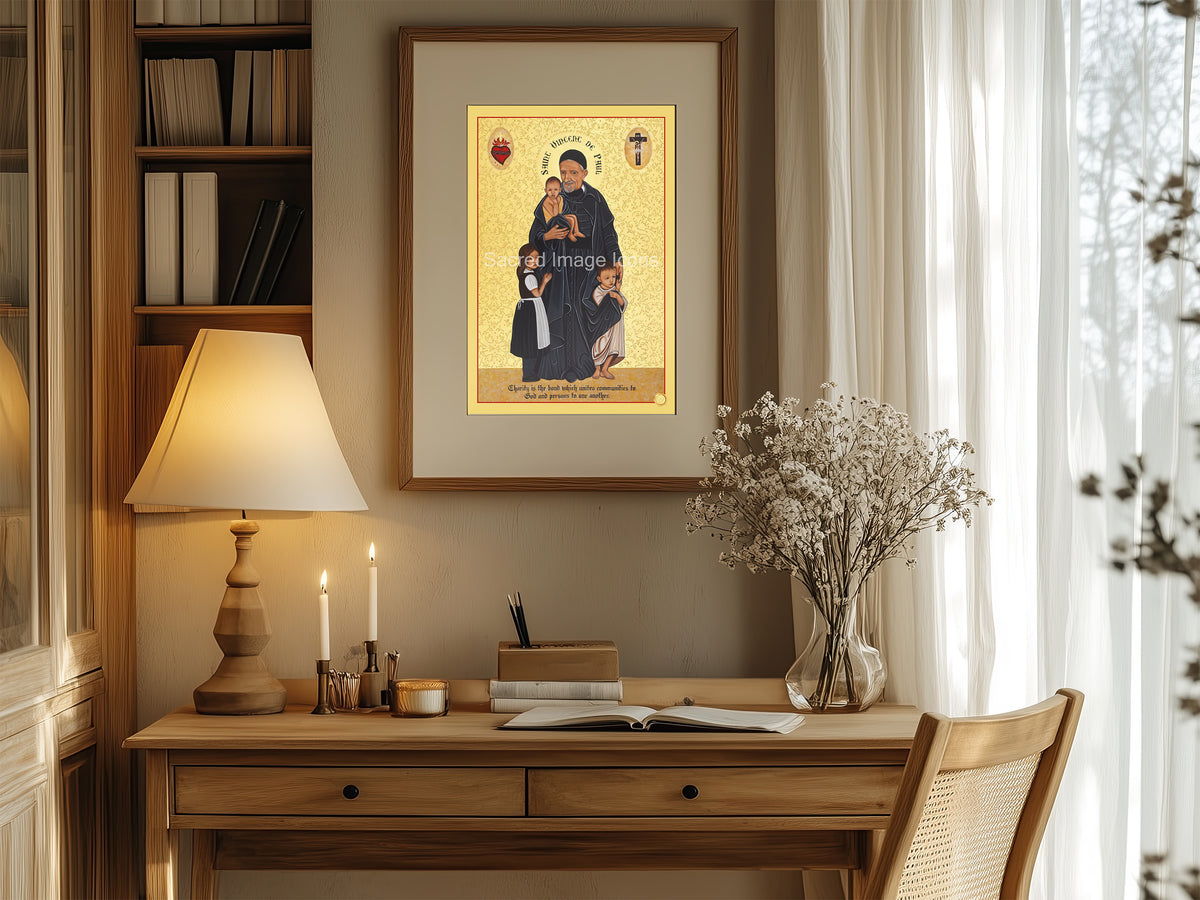 Saint Vincent de Paul Icon Print