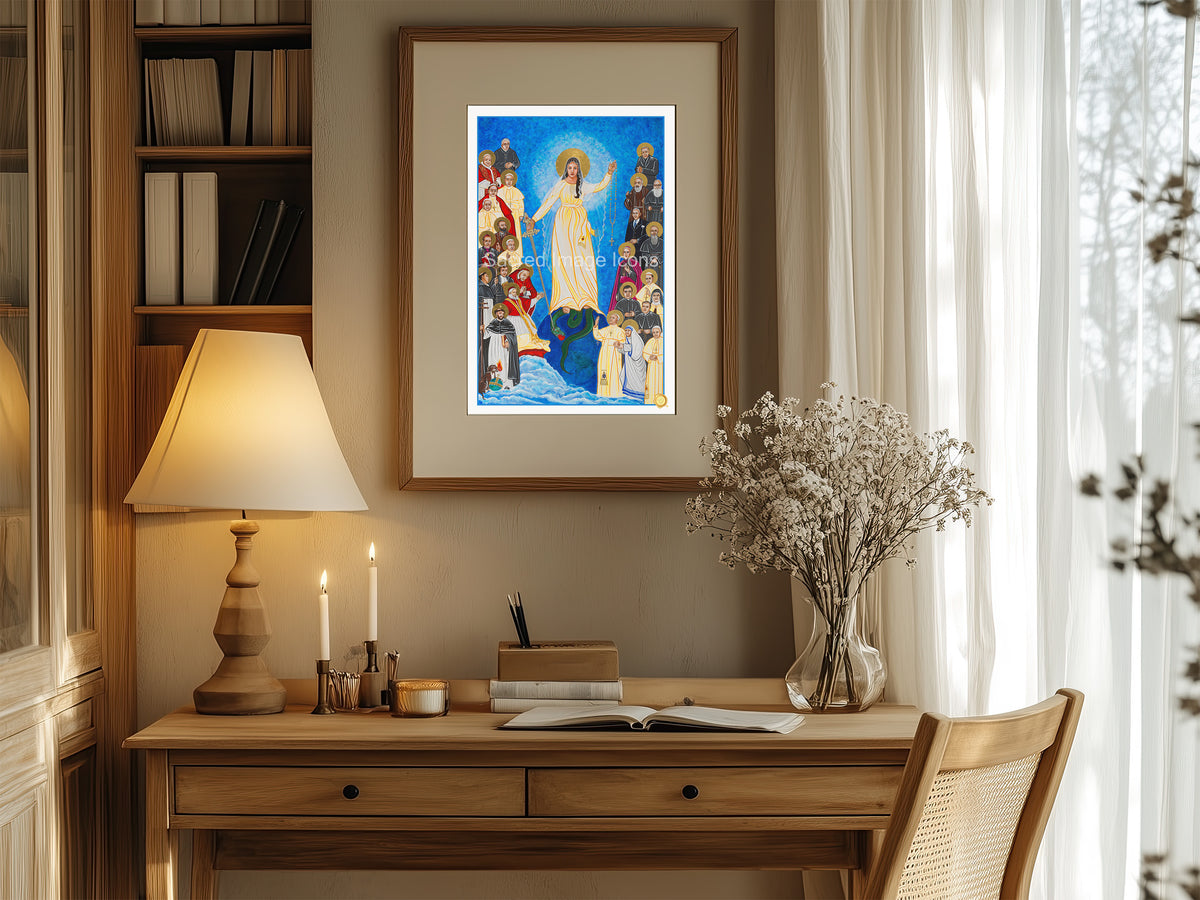 Champions of the Rosary / Our Lady of the Rosary Icon Print