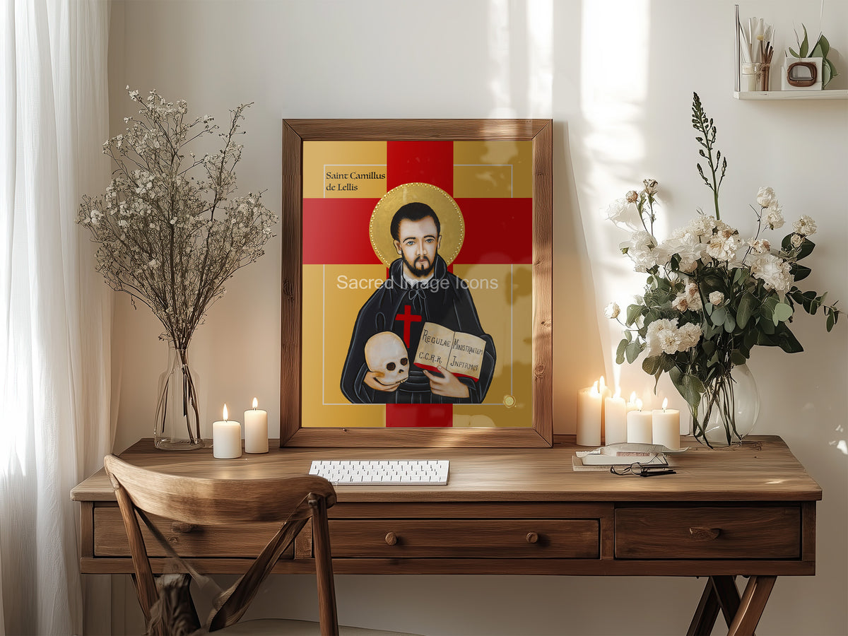 Saint Camillus de Lellis Icon Print