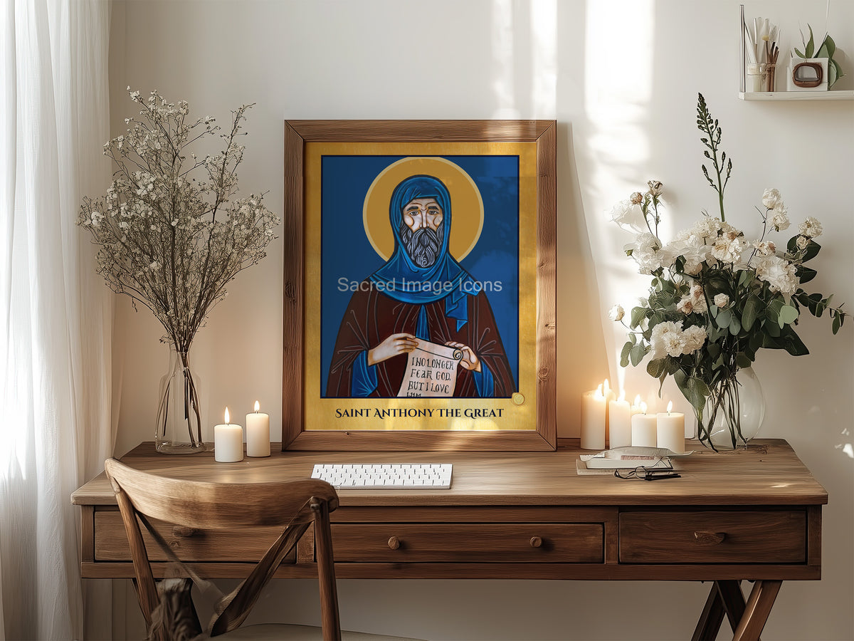 Saint Anthony the Great Icon Print