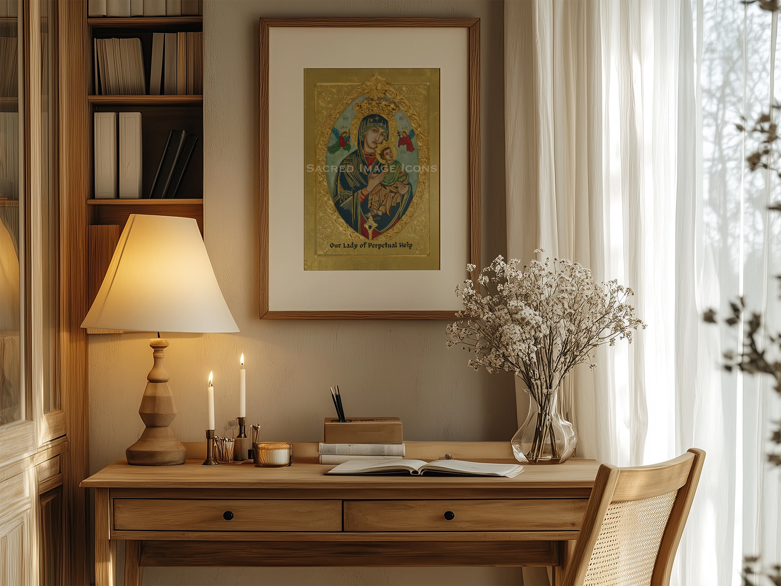 Our Lady of Perpetual Help Golden Icon Print