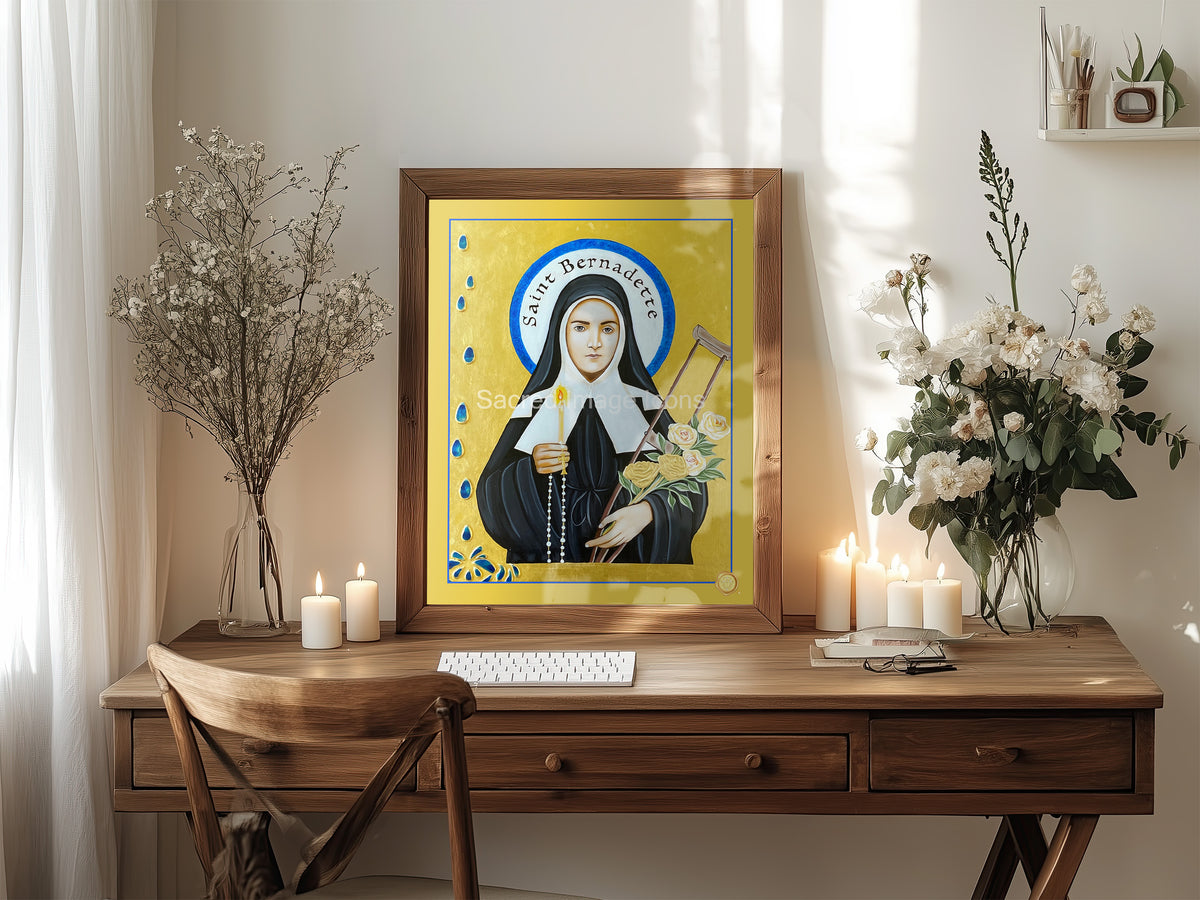 Saint Bernadette Icon Print
