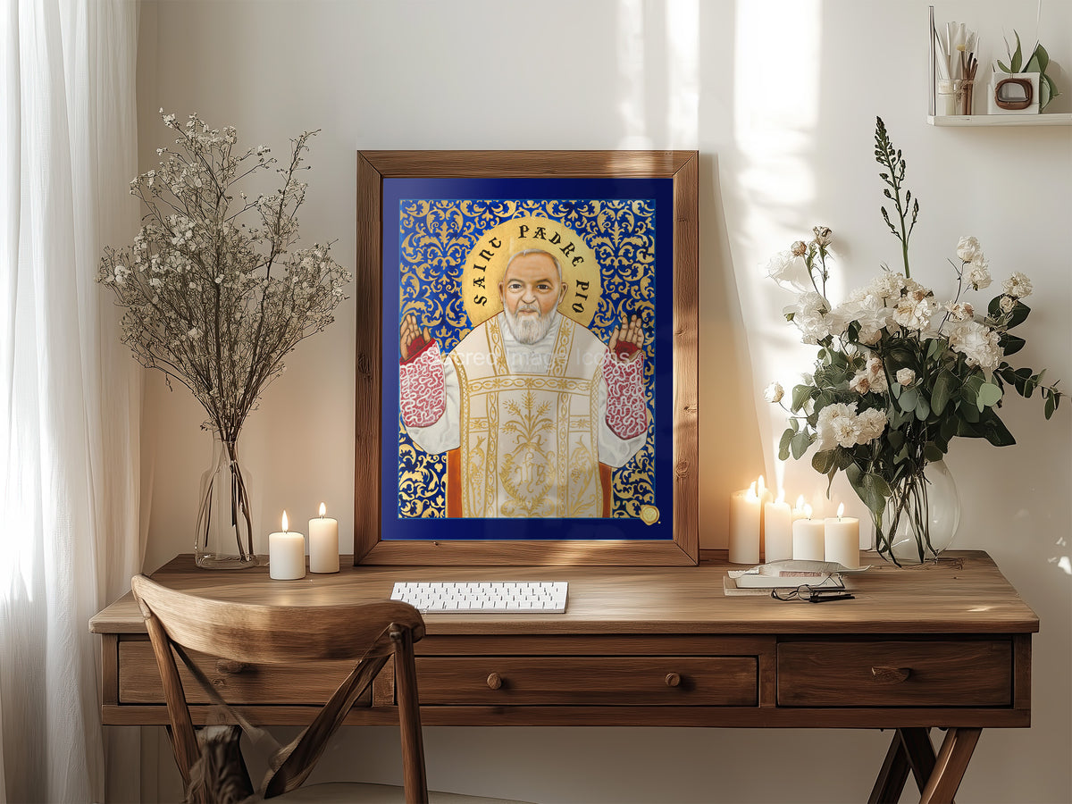 Saint Padre Pio Icon Print