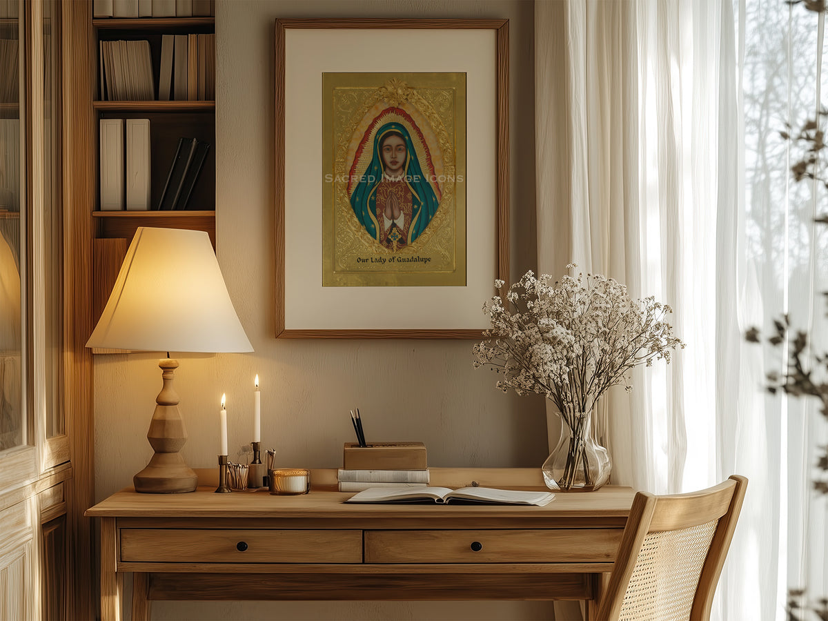 Our Lady of Guadalupe Golden Icon Print