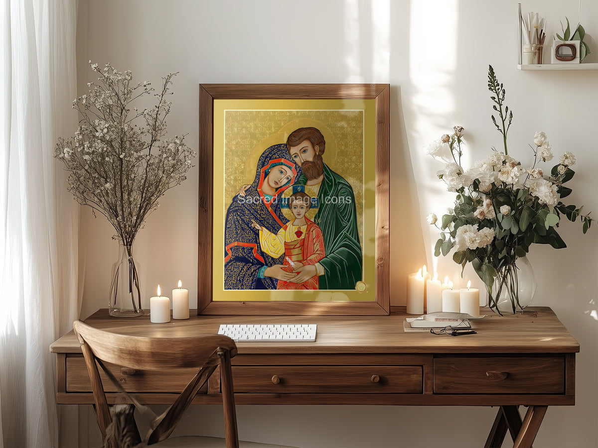 The Holy Family 1 Icon Print and Framed Print