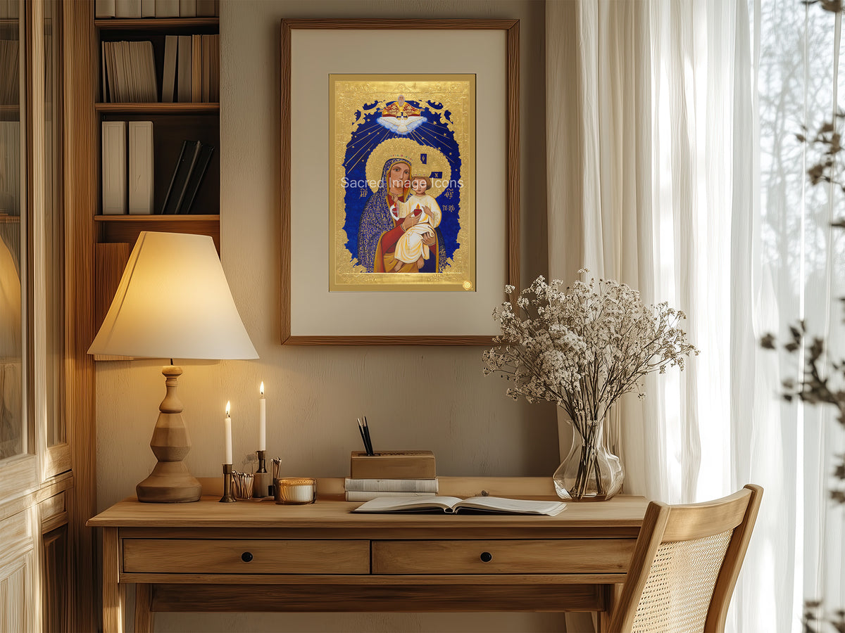 Sacred and Immaculate Hearts 3 Icon Print