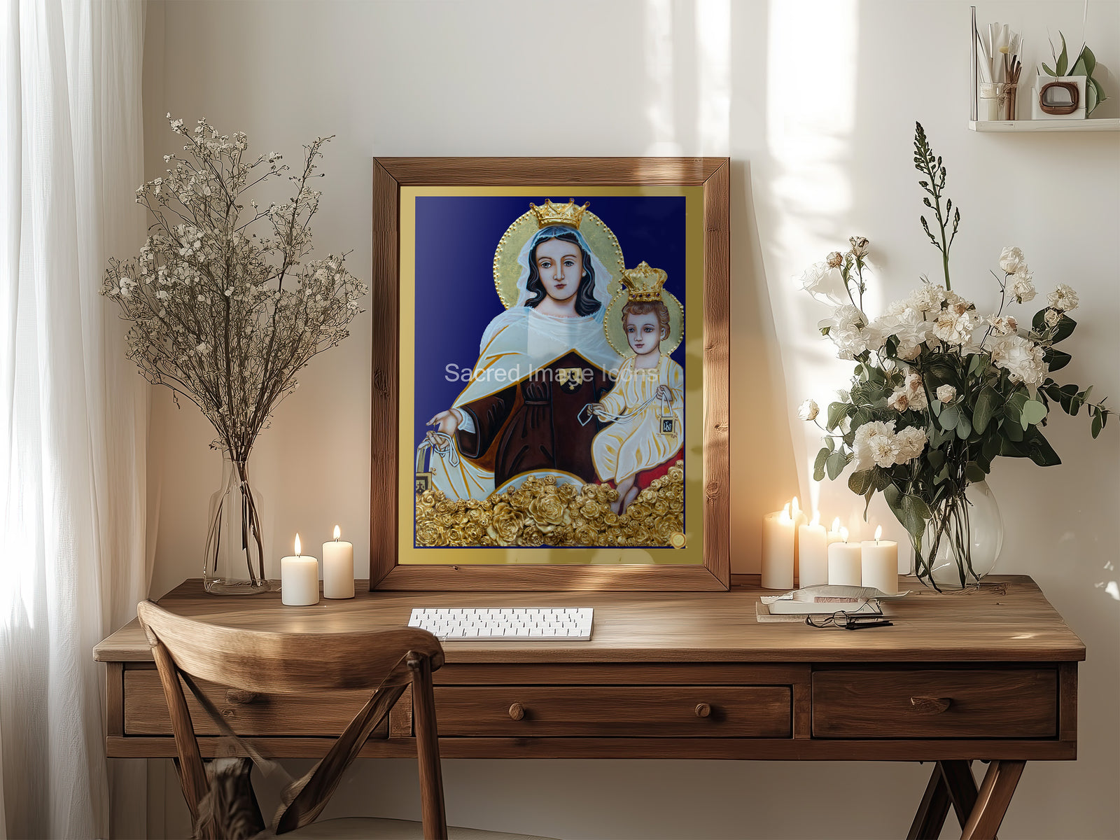 Our Lady of Mt Carmel Icon Print