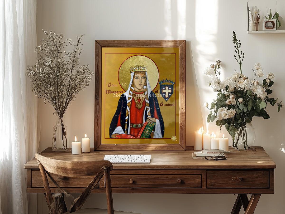 Saint Margaret of Scotland Icon Print