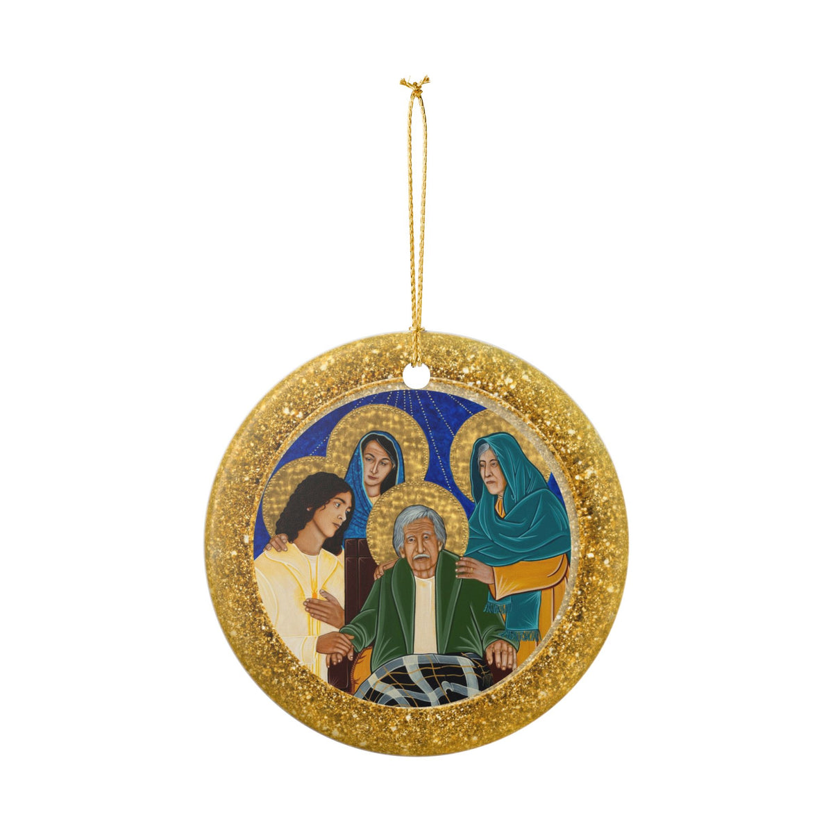 Holy Grandparents Ceramic Christmas Ornament