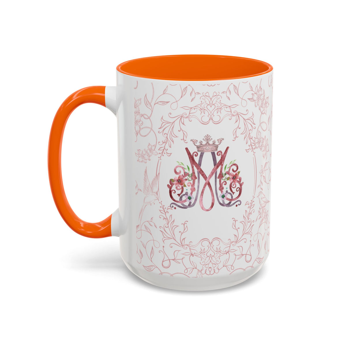 Ave Maria Pink Floral Prayer Coffee Mug