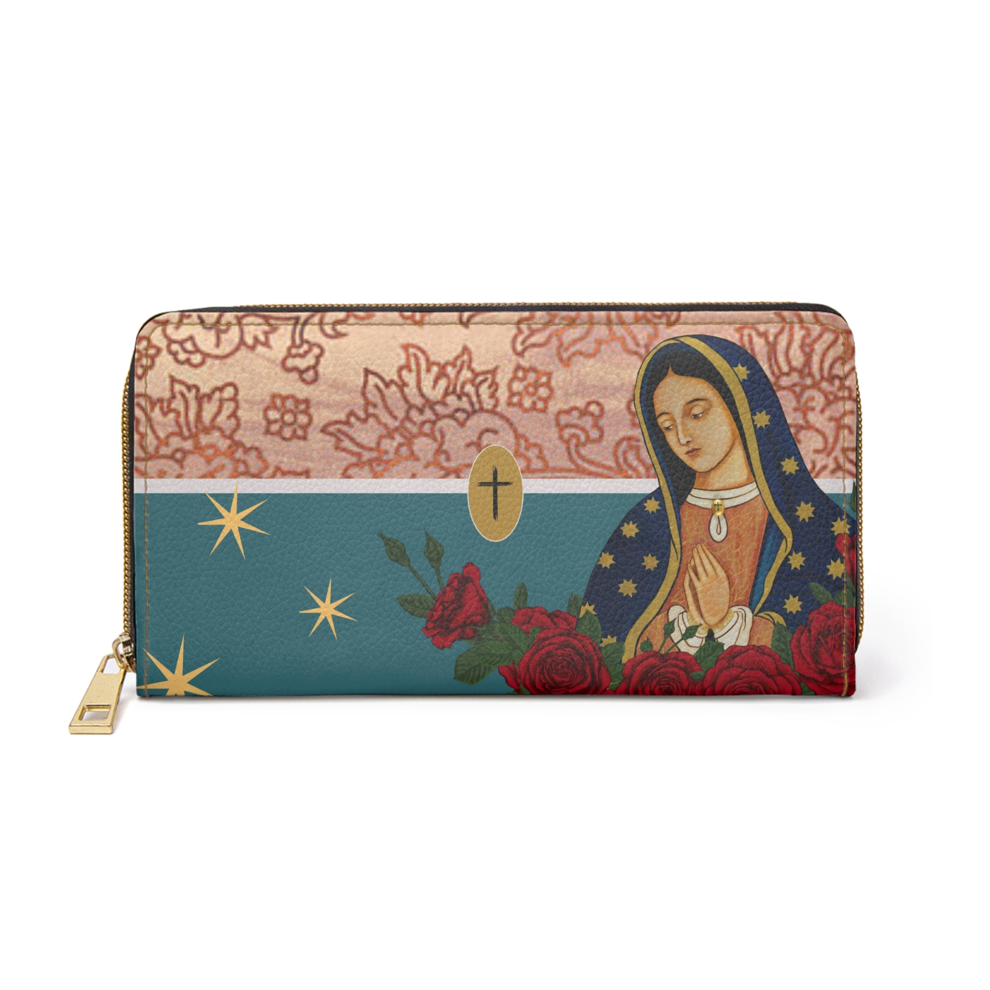 Our Lady of Guadalupe Zipper Wallet (Vegan Leather)