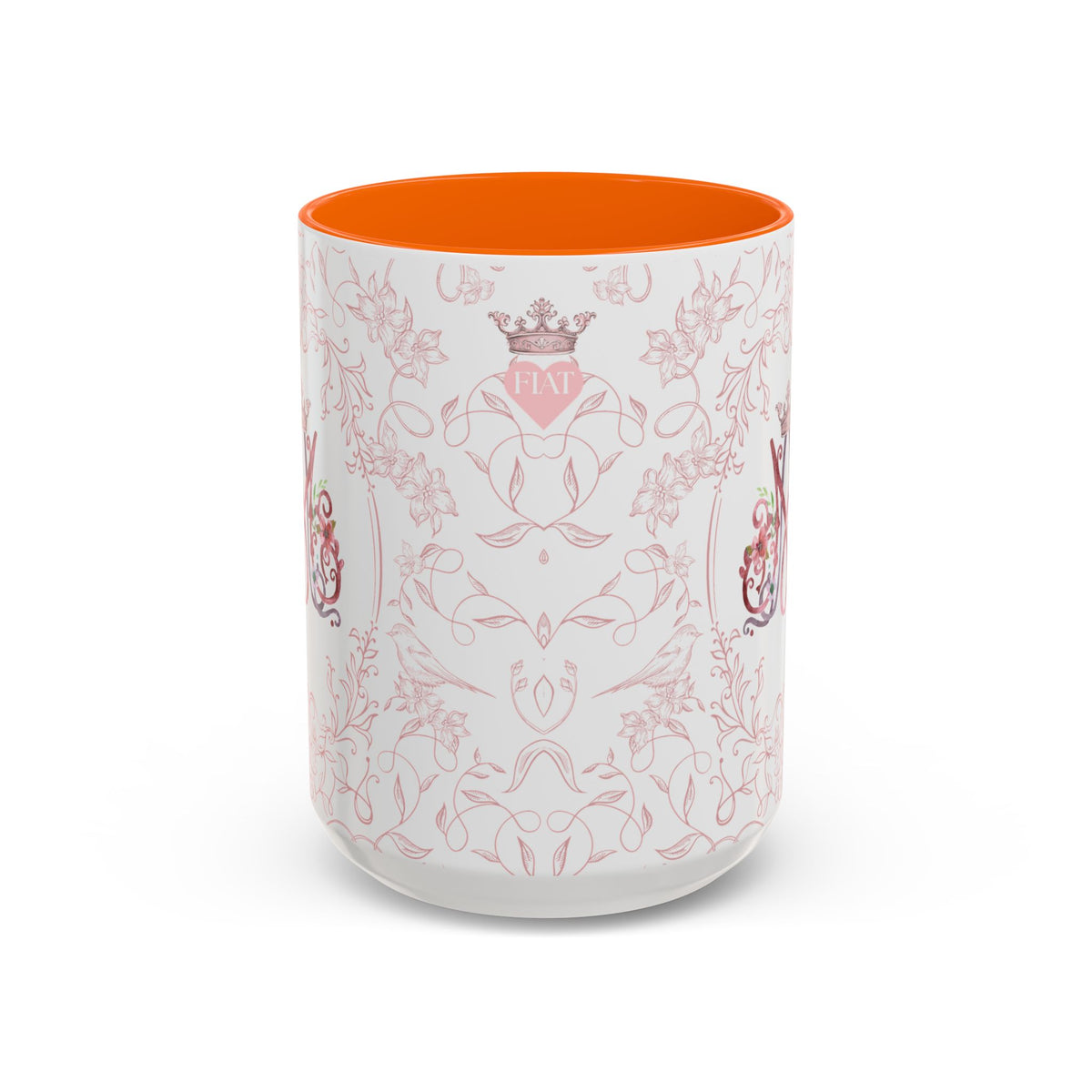 Ave Maria Pink Floral Prayer Coffee Mug