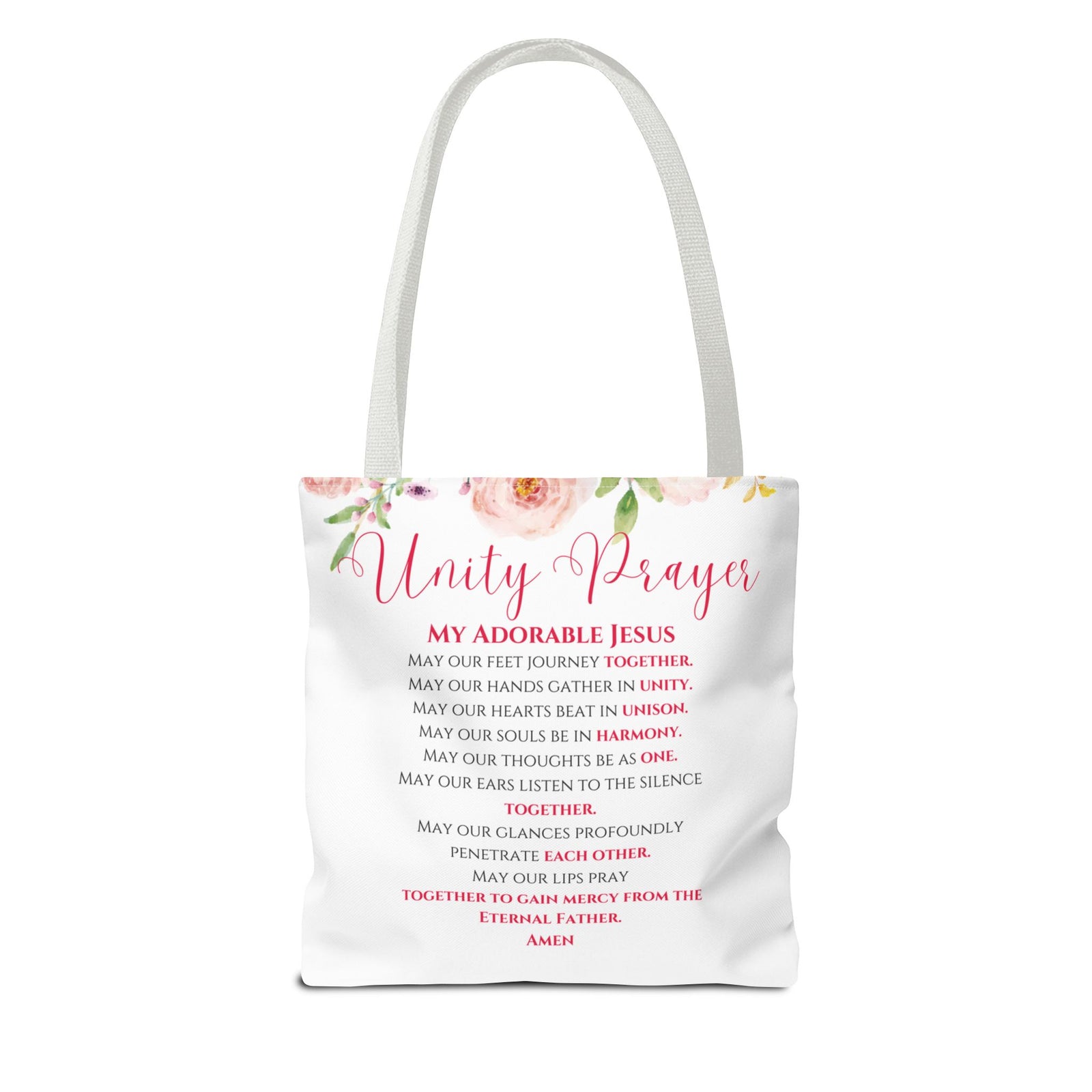 Flame of Love Tote Bag (Pink Roses) 13x13