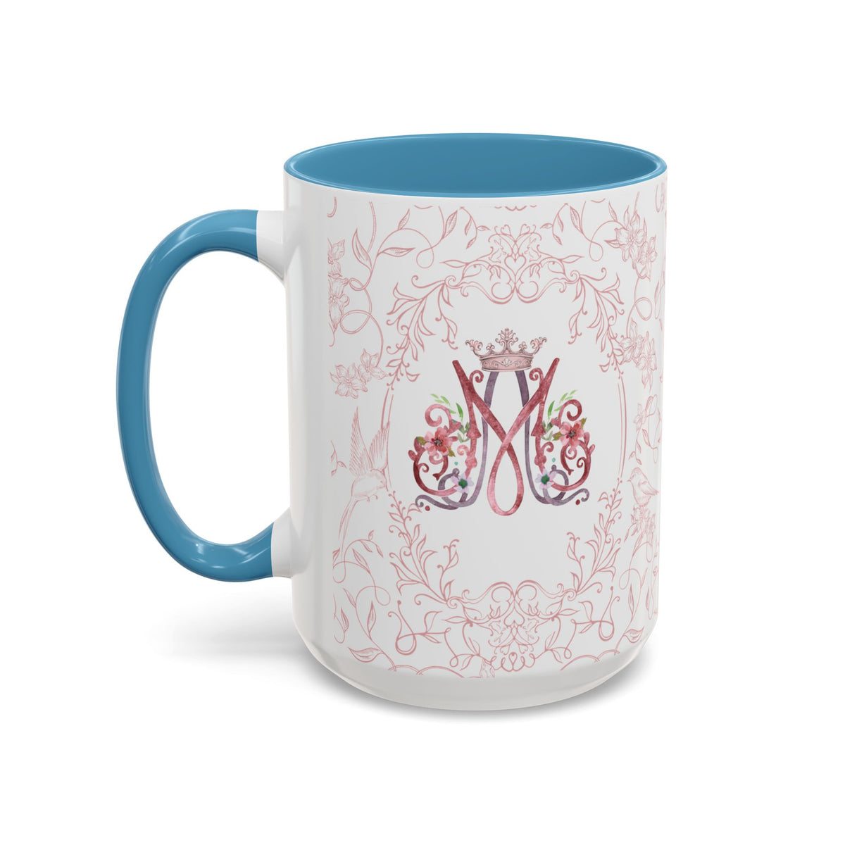 Ave Maria Pink Floral Prayer Coffee Mug