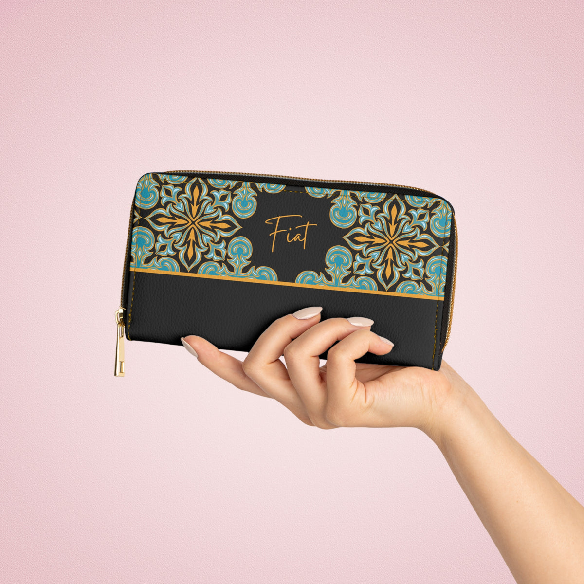 Our Lady of Guadalupe Fiat Zipper Wallet (Vegan Leather)