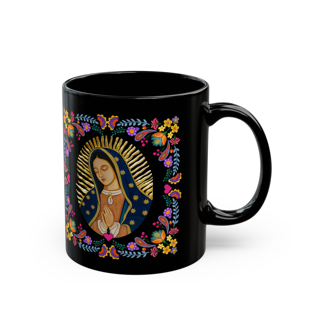 Our Lady of Guadalupe Black Prayer Mug