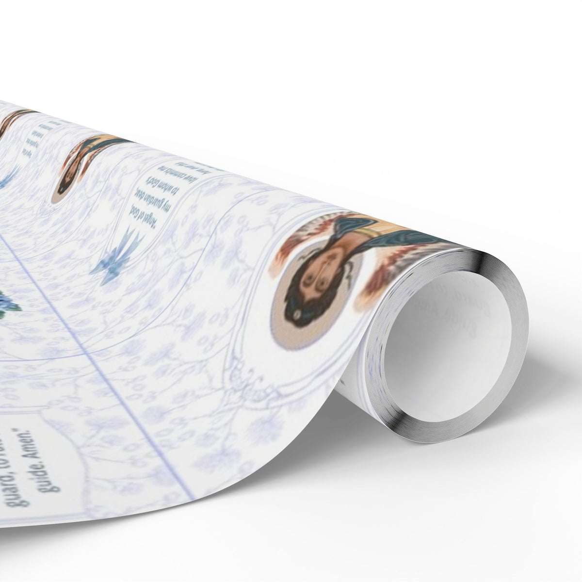 Gift Wrapping Paper - Guardian Angel Prayer (Blue) - Roll