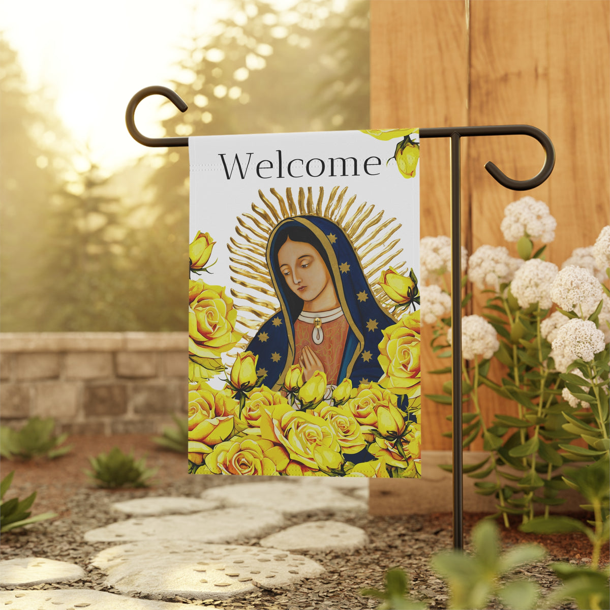 Our Lady of Guadalupe Yellow Rose Garden Flag